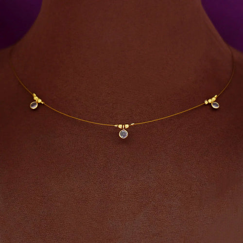 Tri Glossy Stone String Neckpiece