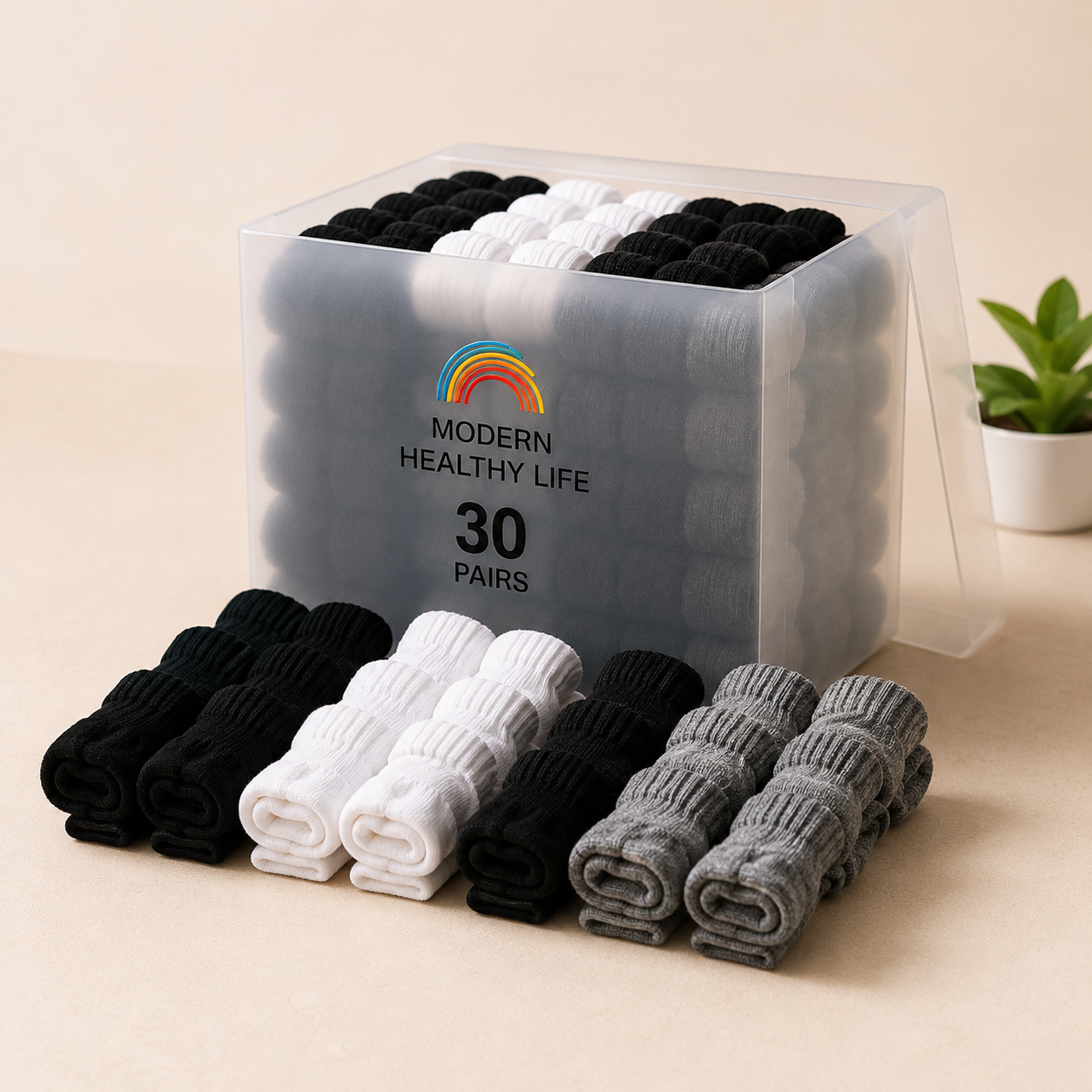MODERNHEALTHYLIFE™ Premium Everyday Socks – 30 Pairs for Only $39.98 | Soft, Breathable & Built to Last
