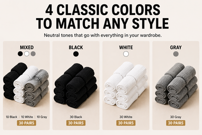 MODERNHEALTHYLIFE™ Premium Everyday Socks – 30 Pairs for Only $39.98 | Soft, Breathable & Built to Last