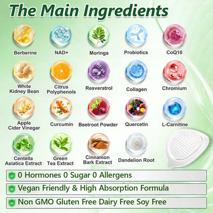 🇺🇸Alcuras™ Moringa × Berberine × AMPK 8-Benefit Slimming & Met0abolic Nano Microneedle Patch🌿